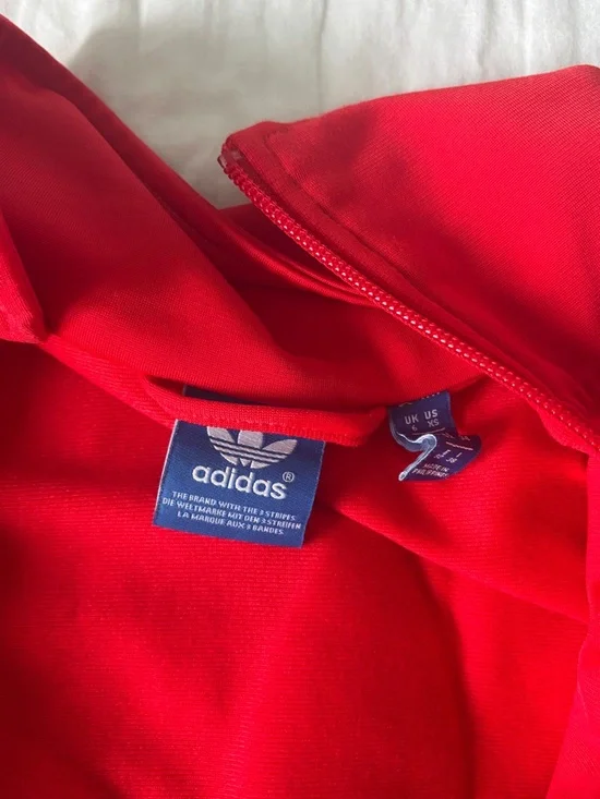 adidas Red Zip-Up Trefoil Warmup Jacket - Picture 2 of 3